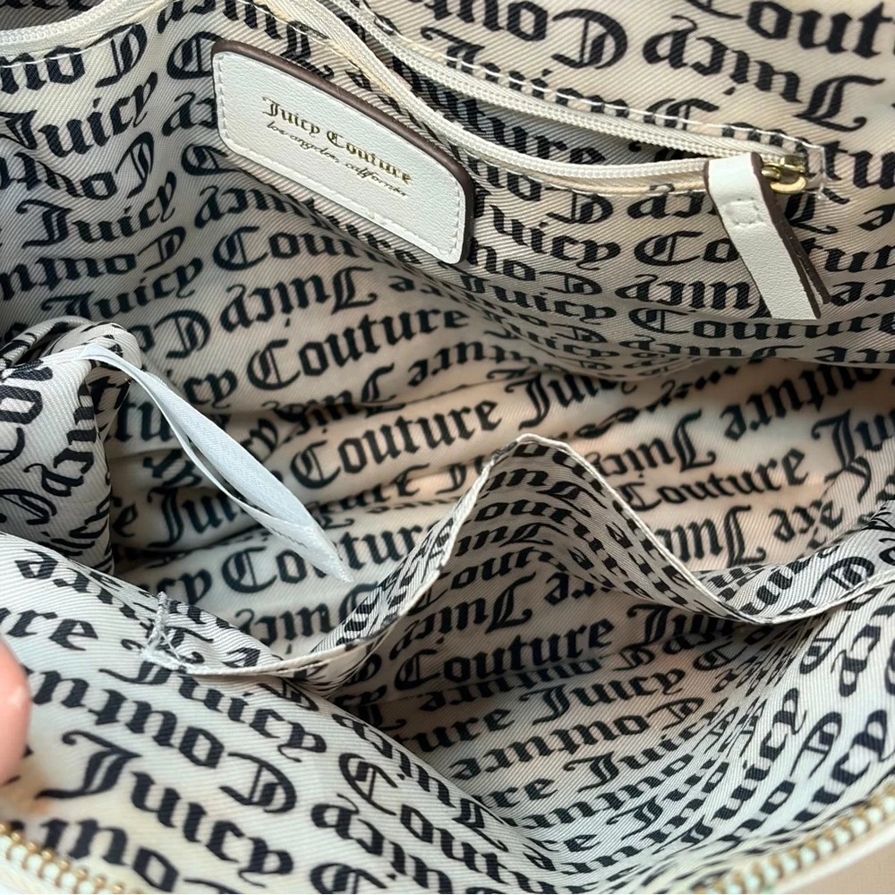 Juicy Couture White Satchel with Colorful Logo